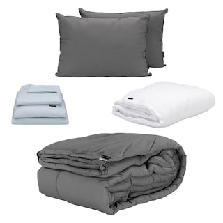 Foto 1 | Edredon Homy Gris + Protector Cloud + Sabanas Softy Platino + Almohada 2-pack Queen Size