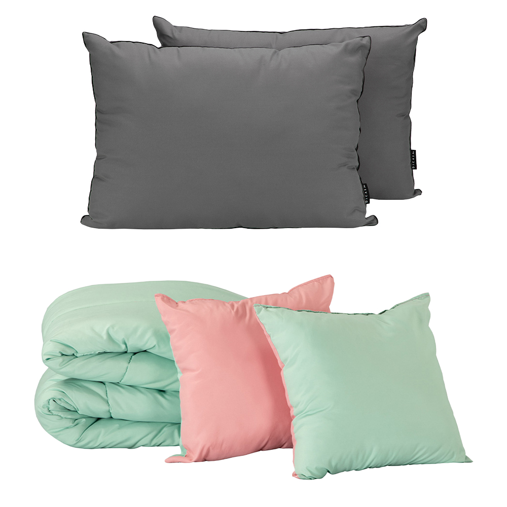 Foto 1 | Set De Edredon Doble Vista Couzy Rosa - Menta + Almohada 2-pack King Size