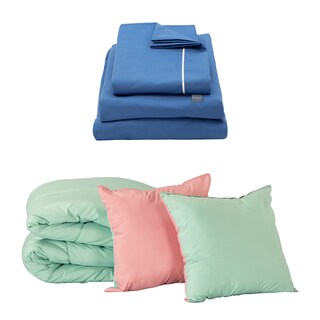 Foto 1 | Set de Edredón Doble Vista Rosa Menta + Sábanas Royal Azul Medio Queen Size