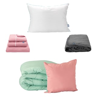 Foto 1 | Set de Edredón Doble Vista Rosa Menta + Sábanas Royal Rosa + Protector Lux + Almohada Royal Individual