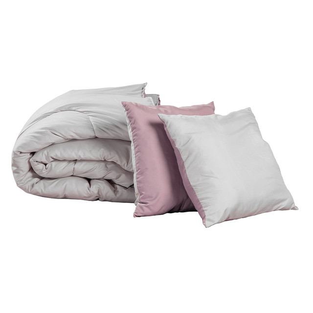 Foto 2 | Set De Edredon Doble Vista Lila-gris+ Sabanas Softy Platino King Size