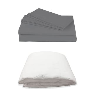 Foto 1 | Protector Ultra + Sabanas Basic Gris Individual