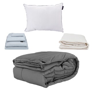 Foto 1 | Edredon Gris + Sabanas Softy Platino + Protector Ultra + Almohada One Individual