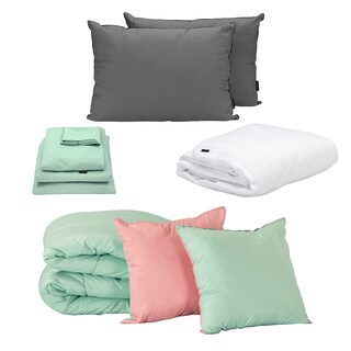 Foto 1 | Set De Edredon Doble Vista Rosa-menta+ Protector Cloud + Sabanas Softy Menta + Almohada 2-pack King Size