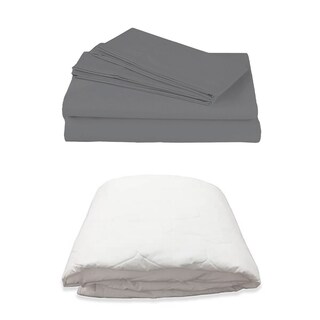 Foto 1 | Protector Ultra + Sabanas Basic Gris Matrimonial