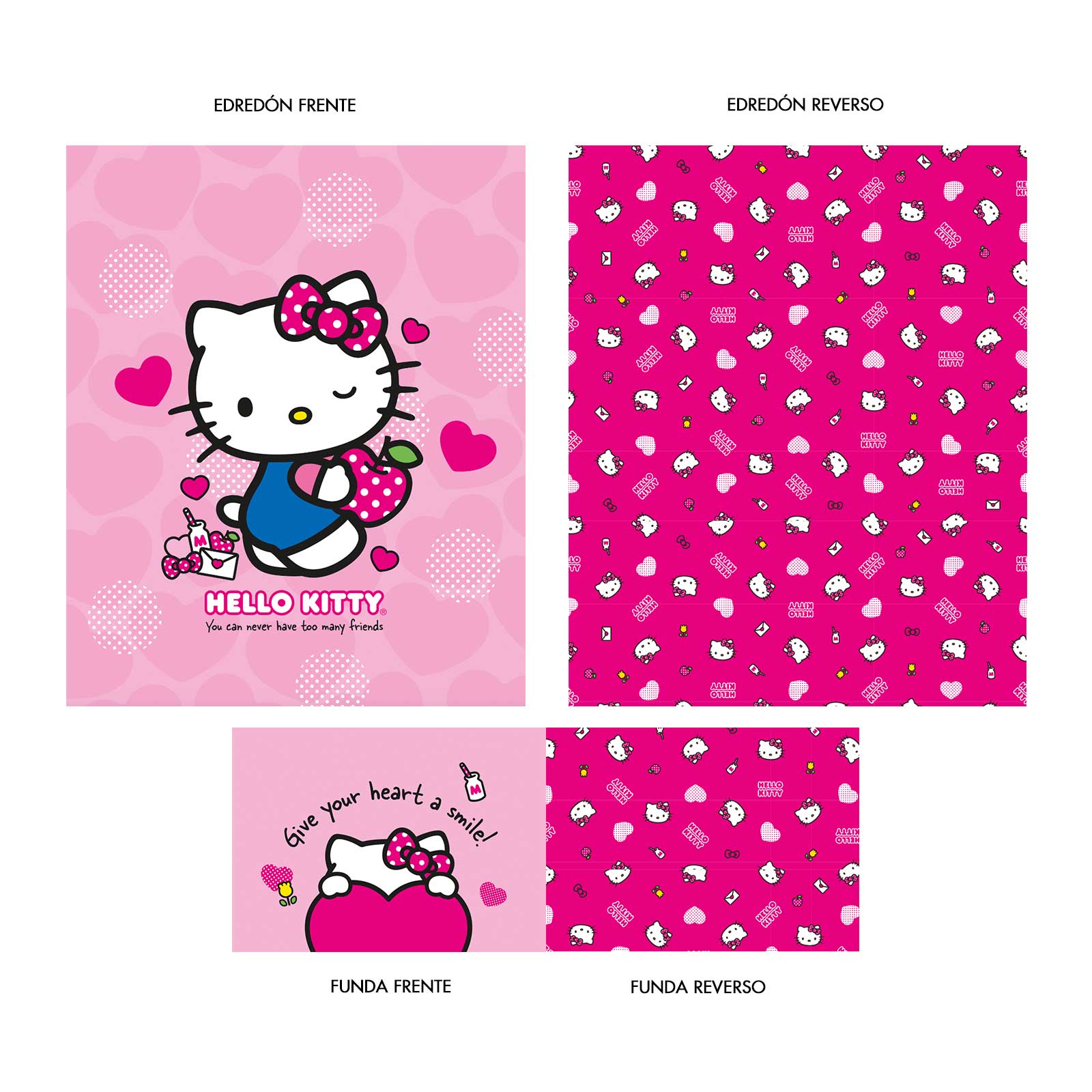 Foto 8 pulgar | Set De Edredón Microfibra Matrimonial Hello Kitty Apple