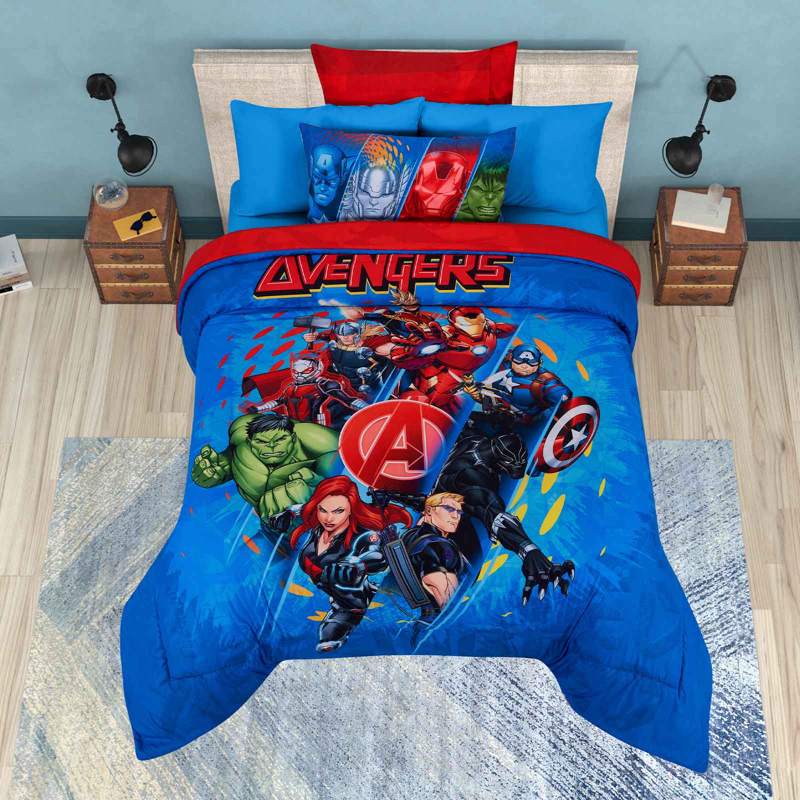 Foto 5 pulgar | Set De Edredón Microfibra Matrimonial Avengers Ultra