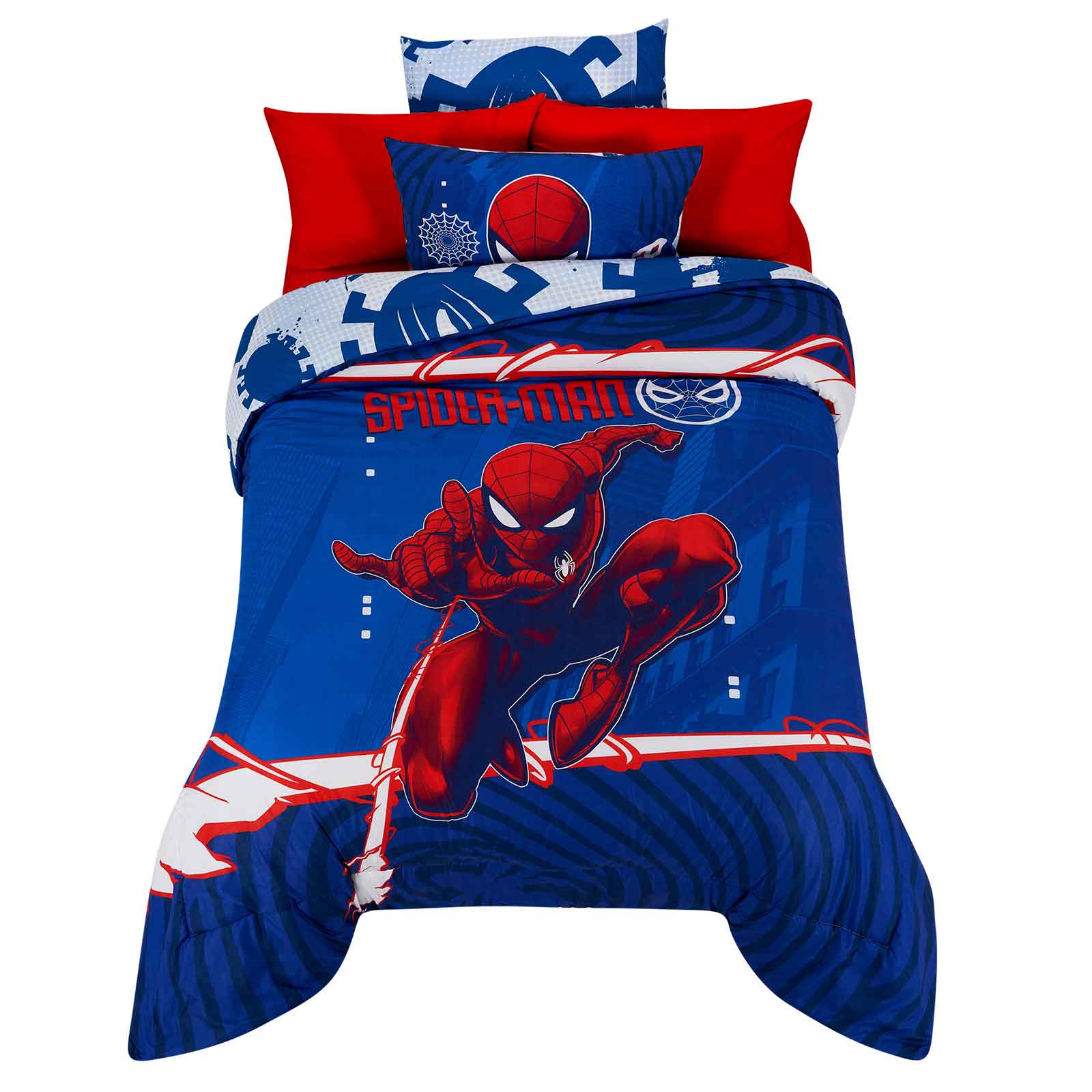 Set De Edredón Microfibra Matrimonial Spider Man Máscara