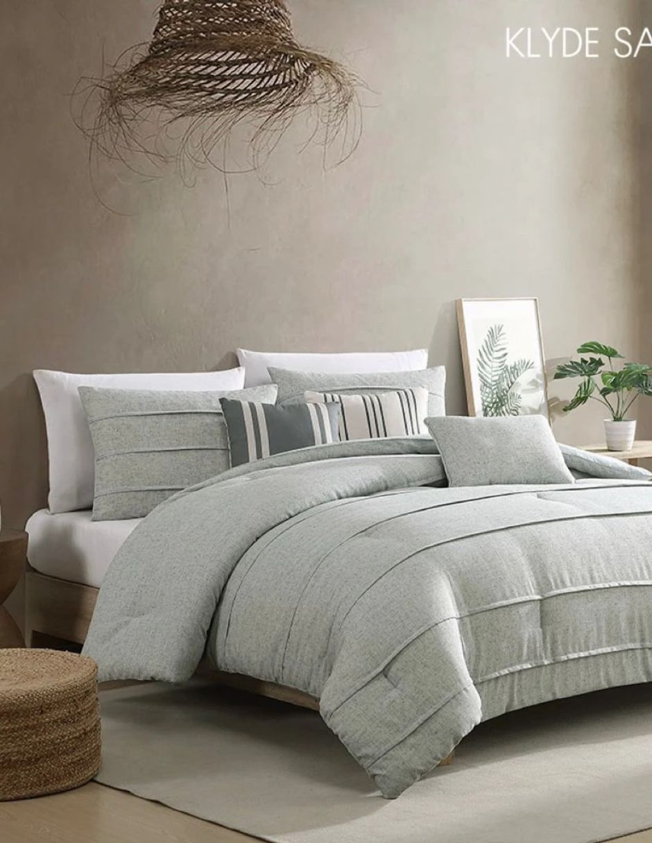 Foto 4 | Set Edredón King Size Verde Lino Klyde 10 Piezas Fresco Sábanas Cojines Fundas