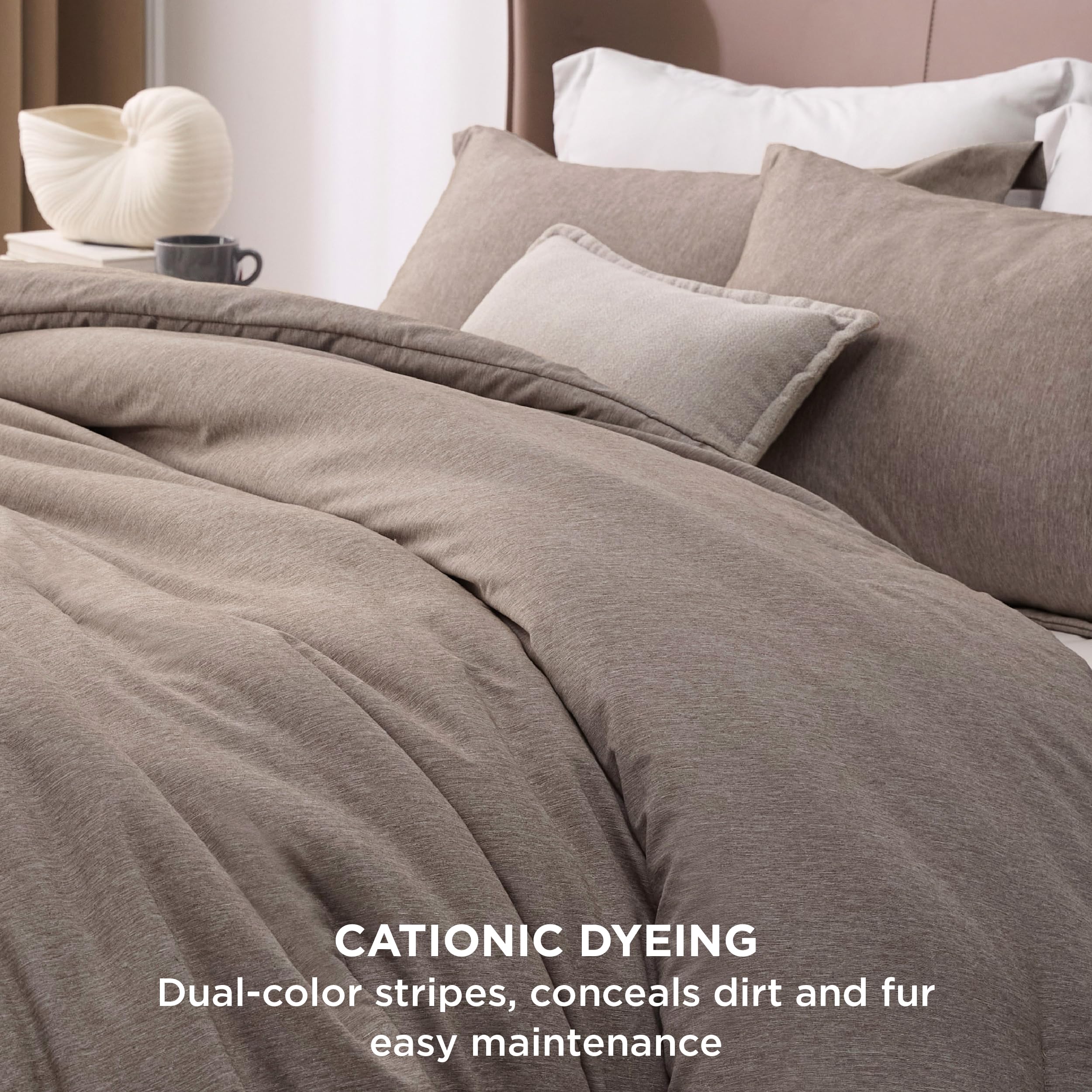 Foto 2 | Juego de Edredón Bedsure King Size Caqui 3 Piezas - Venta Internacional