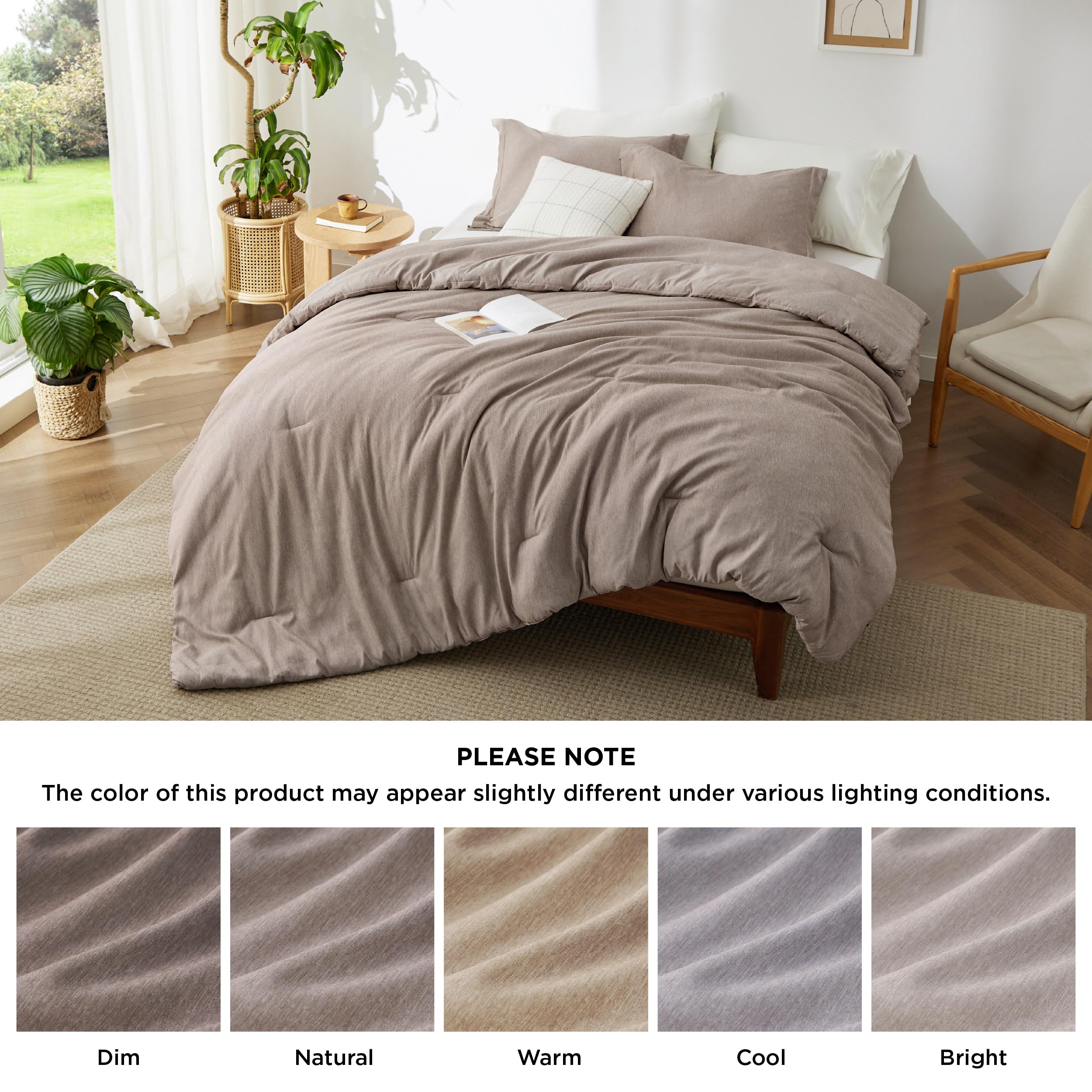 Foto 5 | Juego de Edredón Bedsure King Size Caqui 3 Piezas - Venta Internacional