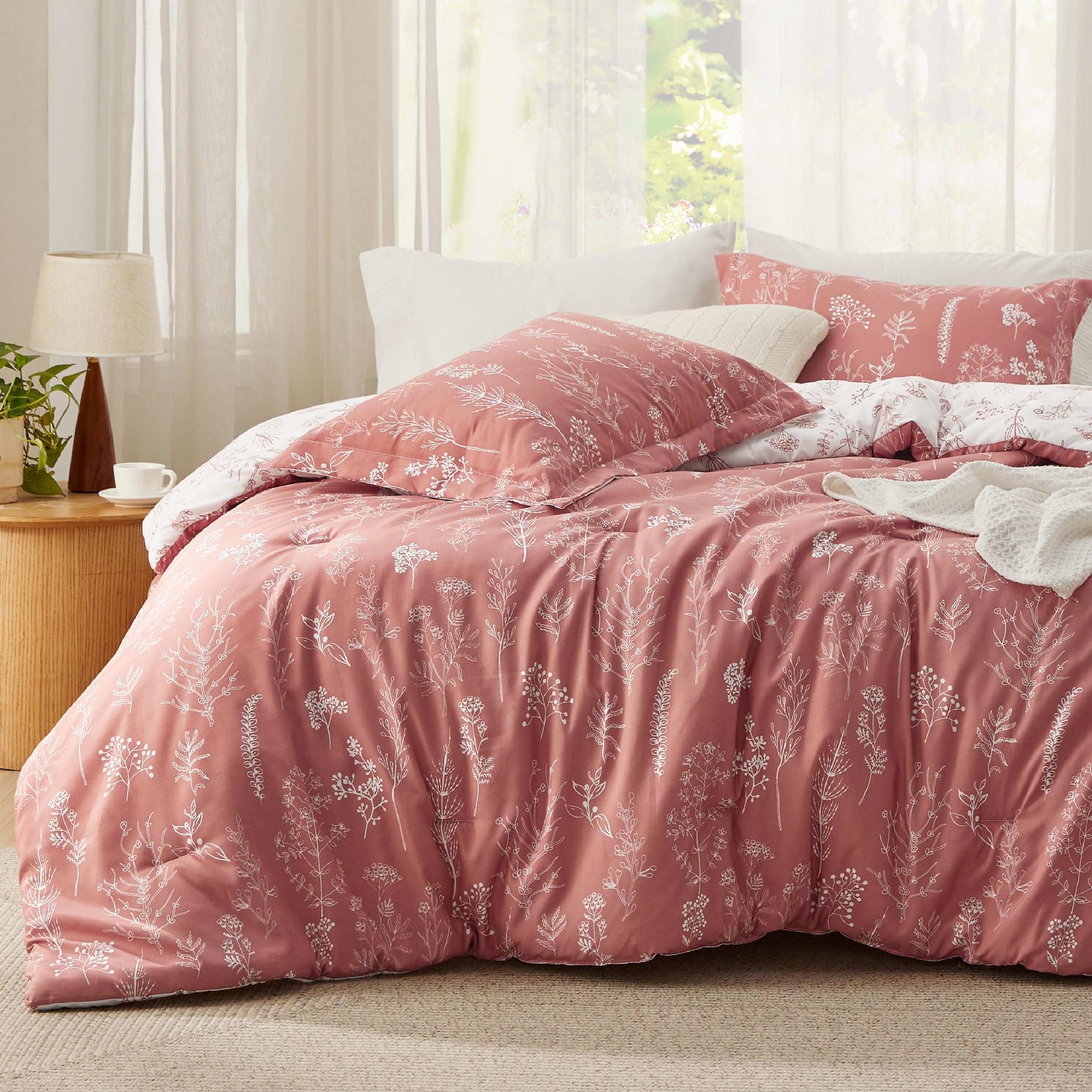 Foto 1 | Juego de Edredón Bedsure King Rosa Grisáceo 3 Piezas - Venta Internacional