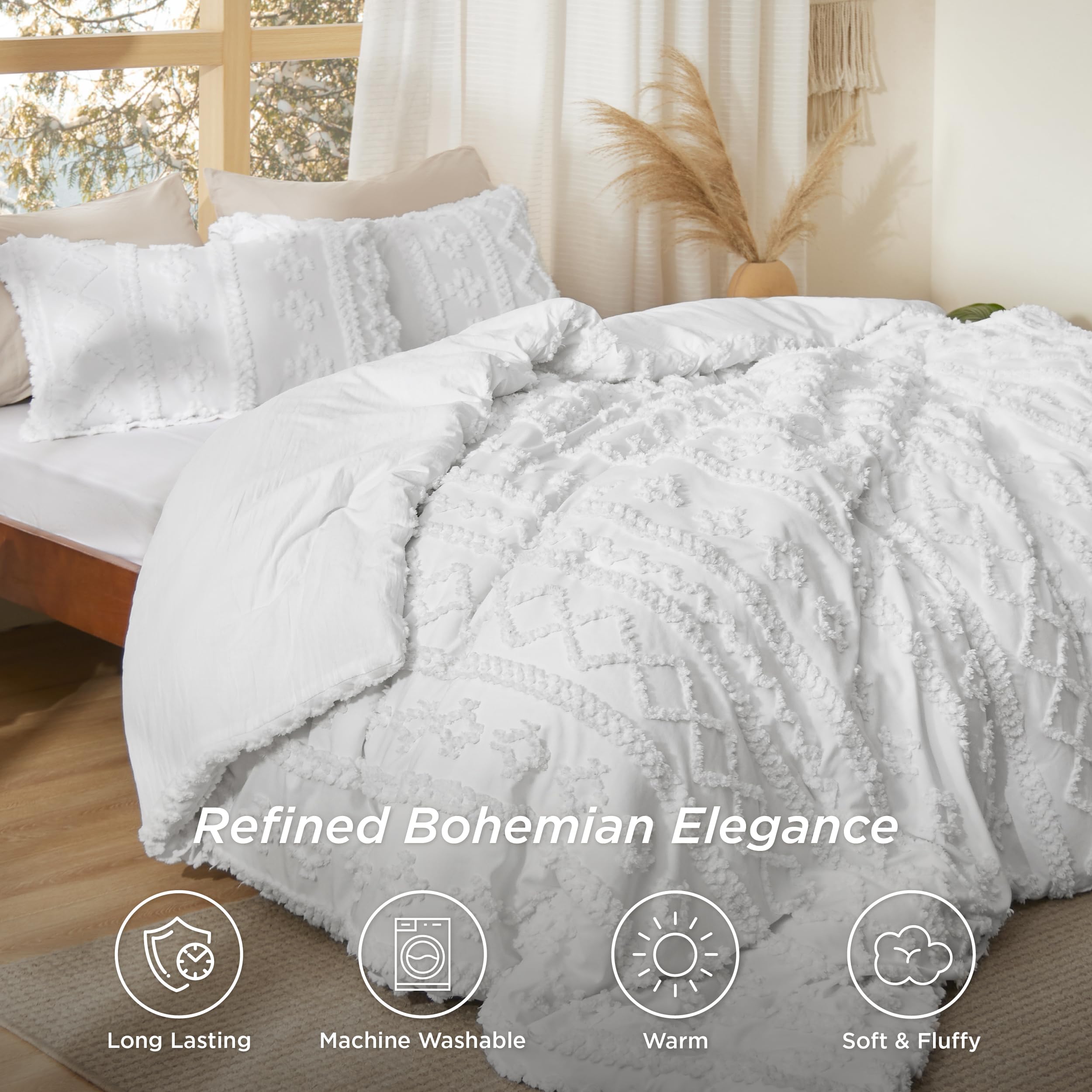 Foto 5 pulgar | Juego de Edredón Bedsure Tufted Boho California King 3 Piezas - Venta Internacional
