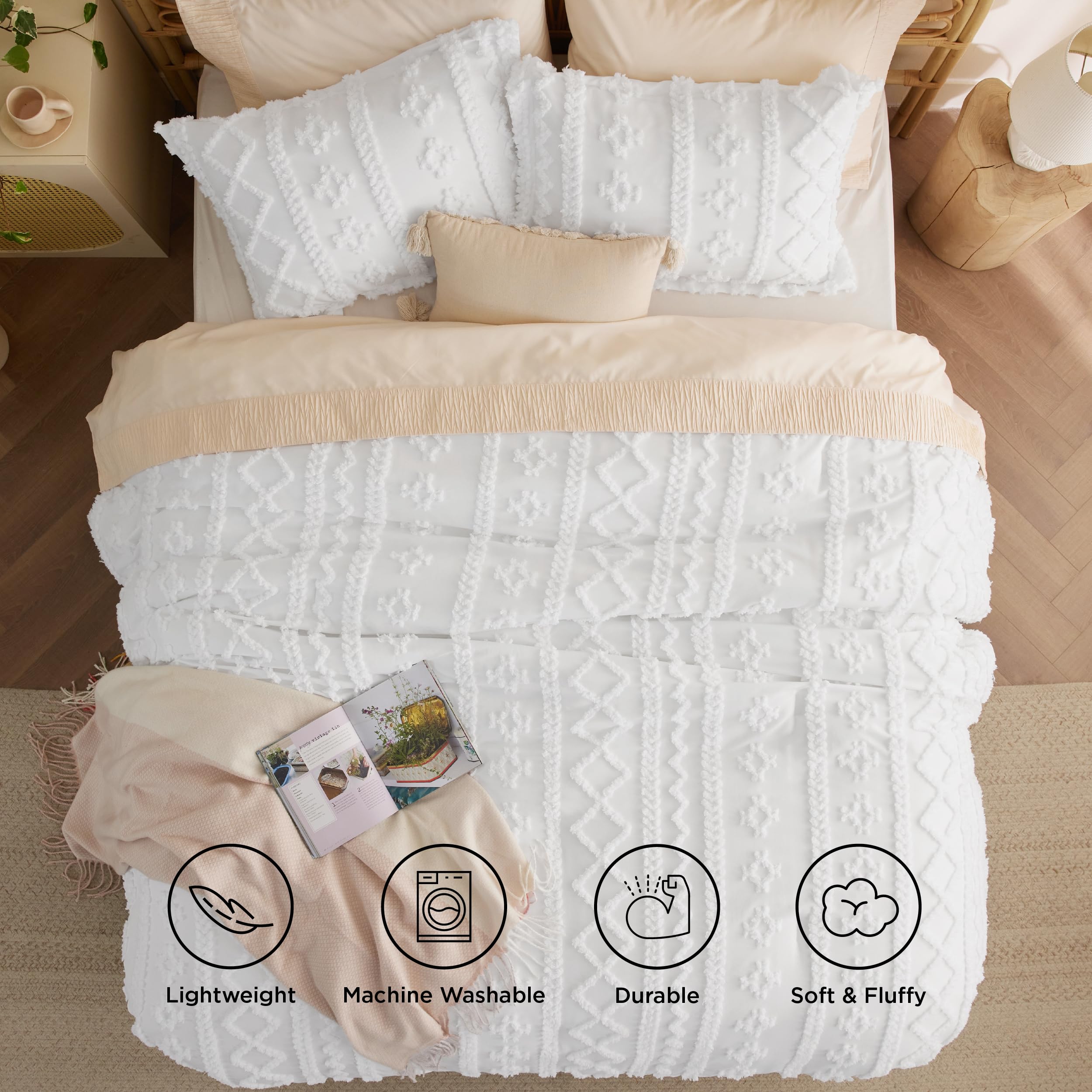 Foto 5 | Juego de Edredón Bedsure Tufted Boho California King 3 Piezas - Venta Internacional