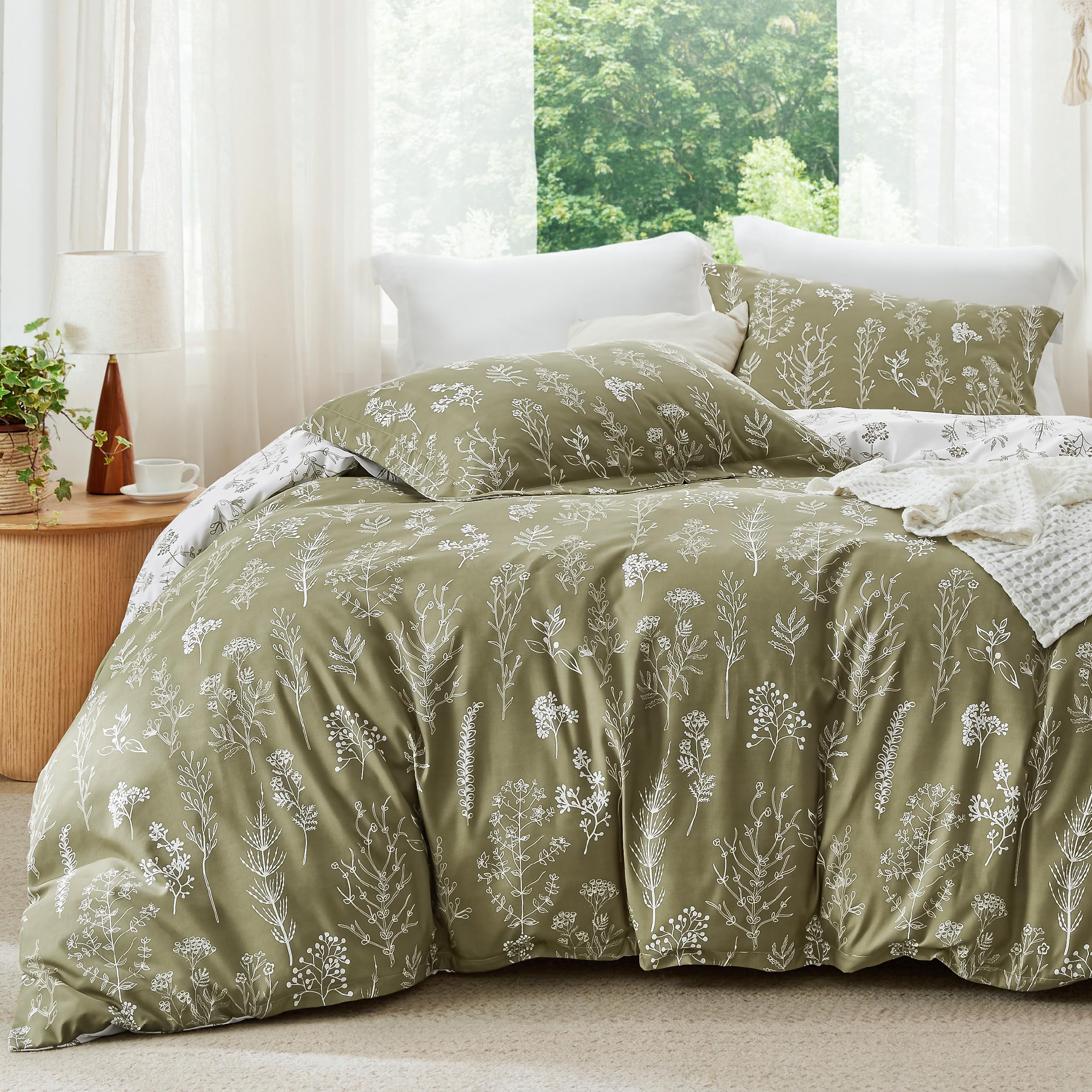 Foto 1 | Juego de Edredón Bedsure King Verde Oliva con 2 Fundas de Almohada - Venta Internacional