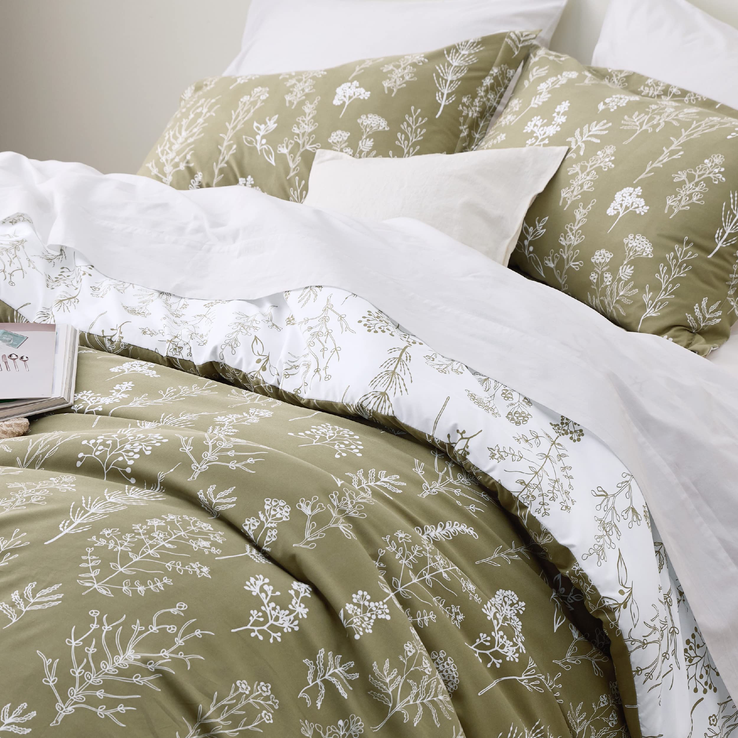 Foto 4 pulgar | Juego de Edredón Bedsure King Verde Oliva con 2 Fundas de Almohada - Venta Internacional