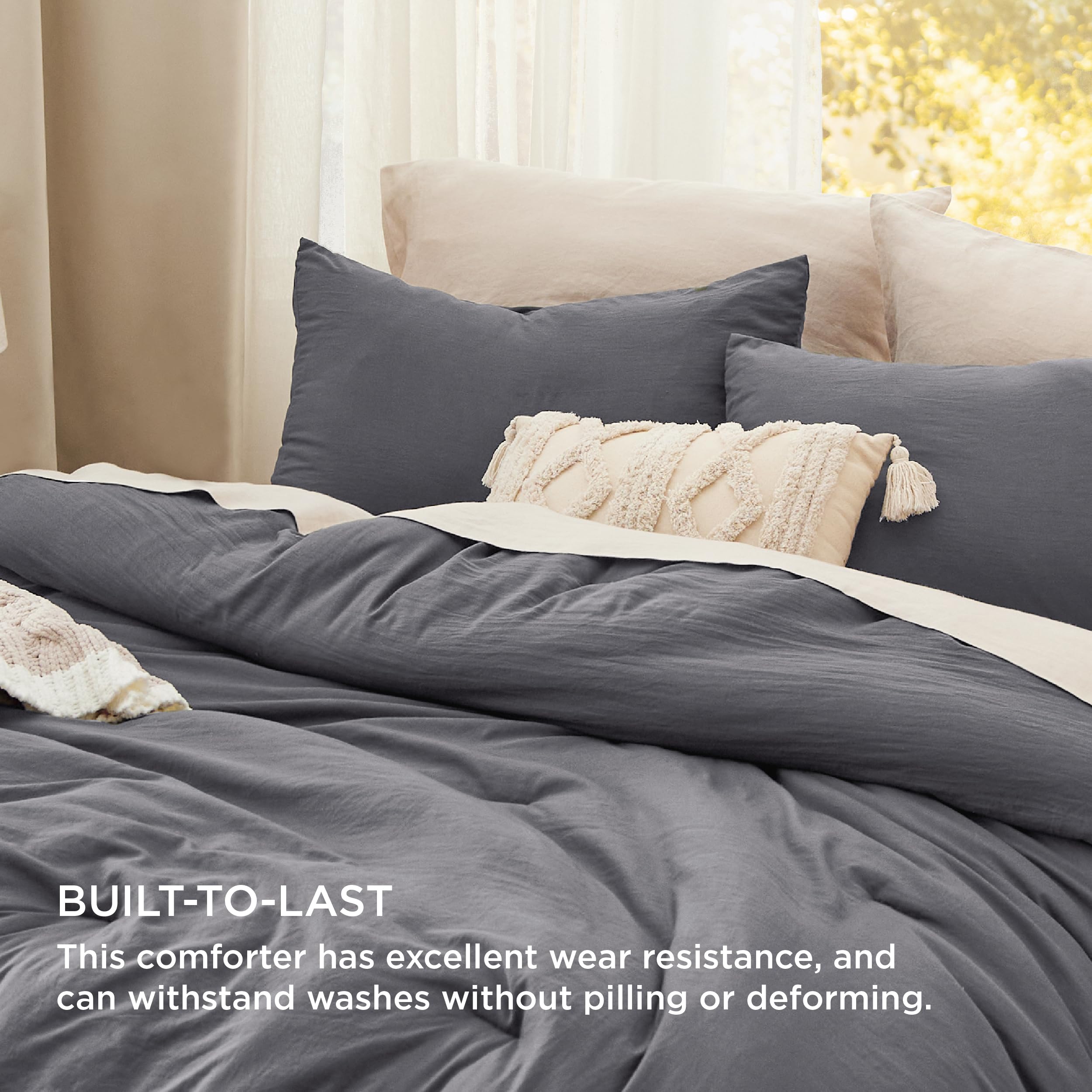 Foto 4 pulgar | Juego de Edredón Bedsure King Size Gris Oscuro 3 Piezas - Venta Internacional