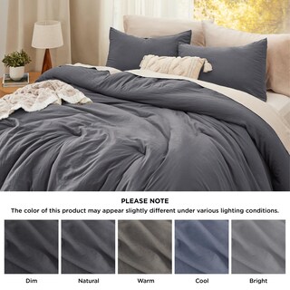 Foto 7 | Juego de Edredón Bedsure King Size Gris Oscuro 3 Piezas - Venta Internacional