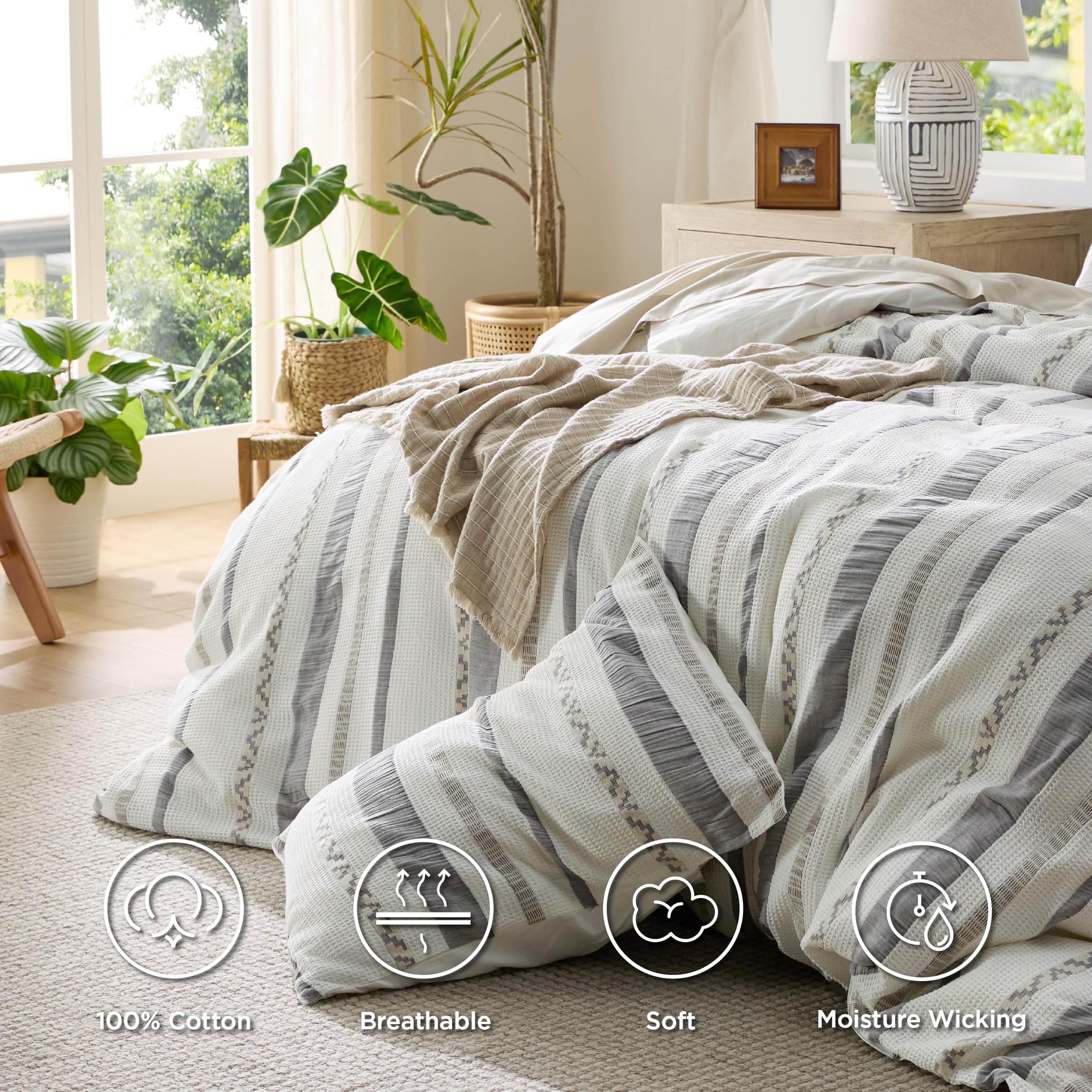 Foto 5 pulgar | Funda de Edredón Bedsure Algodón Tamaño King con 2 Fundas de Almohada - Venta Internacional