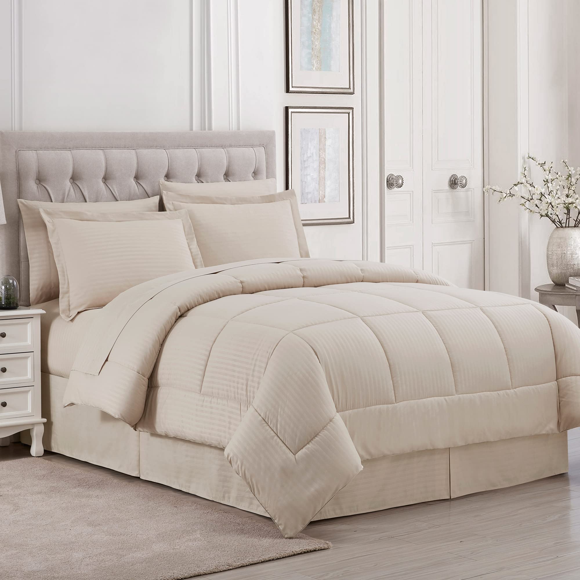 Foto 1 | Set de Edredón Sweet Home Collection Dobby Stripe King - Venta Internacional