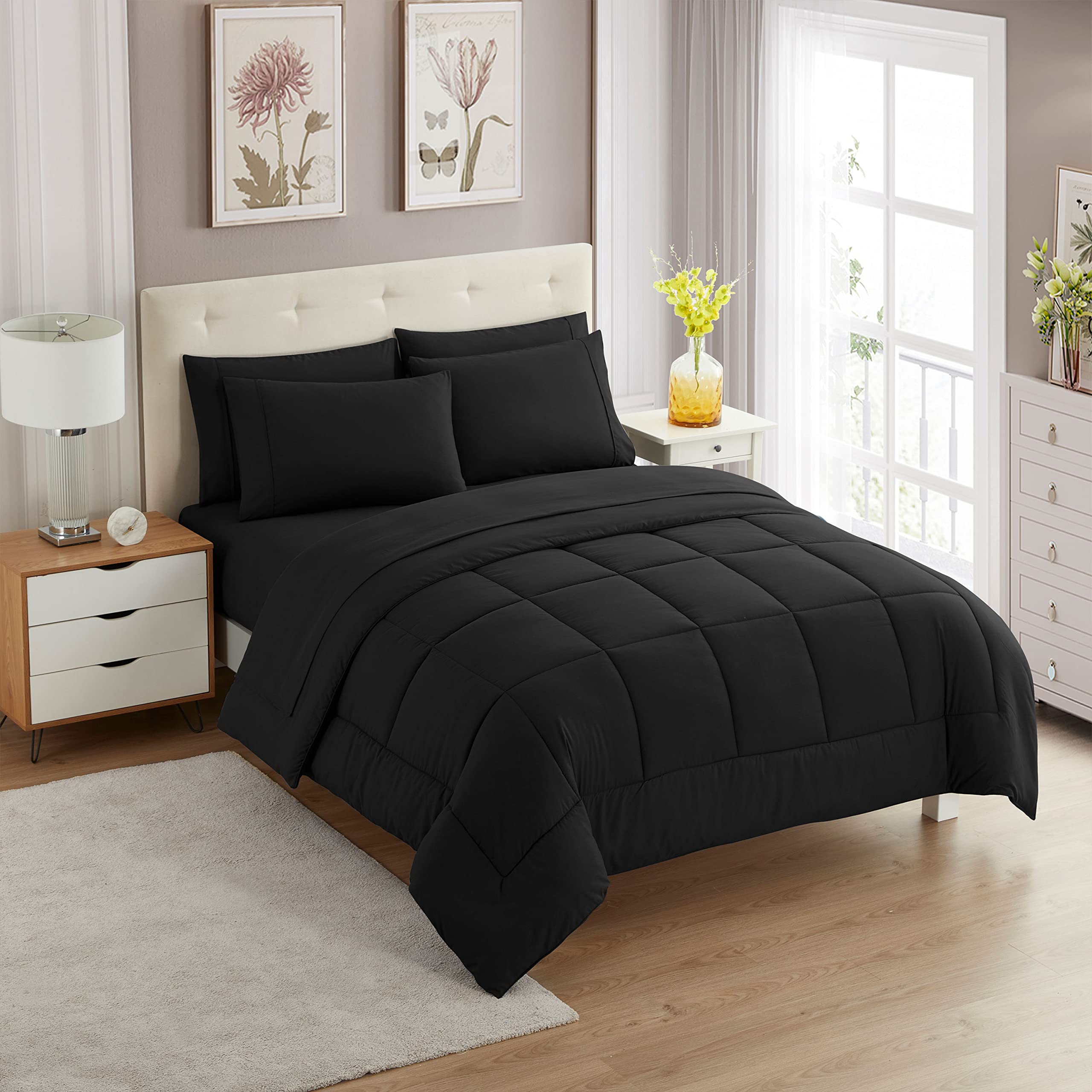 Foto 2 pulgar | Set de Edredón Sweet Home Collection Negro Individual XL 7 Piezas - Venta Internacional