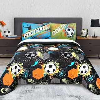 Foto 3 | Edredón Con Sábanas Matrimonial Con Fundas Decorativas Negro Dos Vistas Balones