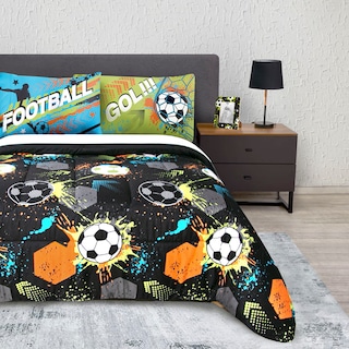 Foto 4 | Edredón Con Sábanas Matrimonial Con Fundas Decorativas Negro Dos Vistas Balones