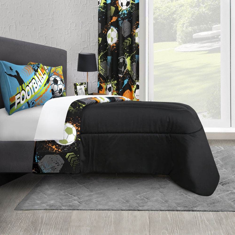 Foto 5 | Edredón Con Sábanas Matrimonial Con Fundas Decorativas Negro Dos Vistas Balones