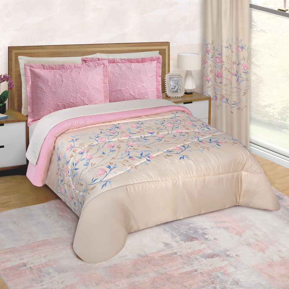 Foto 2 | Edredón Con Sábanas Matrimonial Con Fundas Decorativas Beige Dos Vistas Azalea