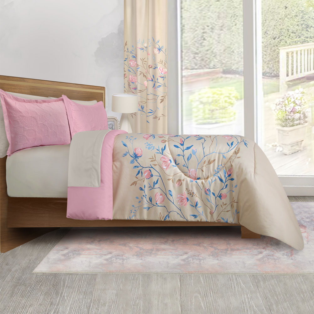 Foto 4 | Edredón Con Sábanas Matrimonial Con Fundas Decorativas Beige Dos Vistas Azalea
