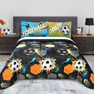 Foto 3 | Edredón Con Sábanas Individual Con Fundas Decorativas Negro Dos Vistas Balones