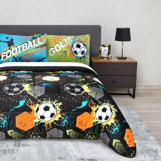 Foto 4 | Edredón Con Sábanas Individual Con Fundas Decorativas Negro Dos Vistas Balones