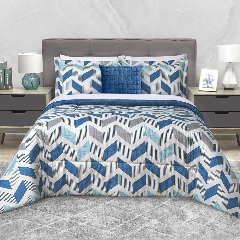Foto 3 | Edredón Con Sábanas King Size Con Fundas Decorativas Azul Dos Vistas Soria