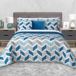 Foto 3 | Edredón Con Sábanas King Size Con Fundas Decorativas Azul Dos Vistas Soria