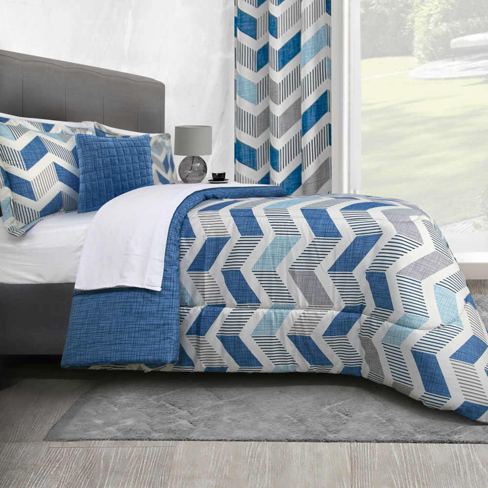 Foto 4 | Edredón Con Sábanas King Size Con Fundas Decorativas Azul Dos Vistas Soria