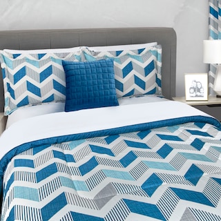 Foto 5 | Edredón Con Sábanas King Size Con Fundas Decorativas Azul Dos Vistas Soria
