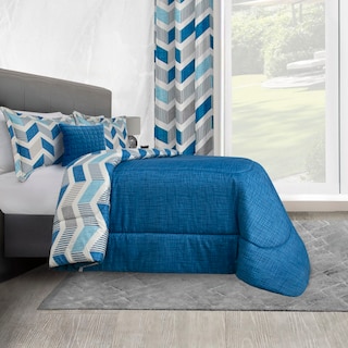 Foto 7 | Edredón Con Sábanas King Size Con Fundas Decorativas Azul Dos Vistas Soria