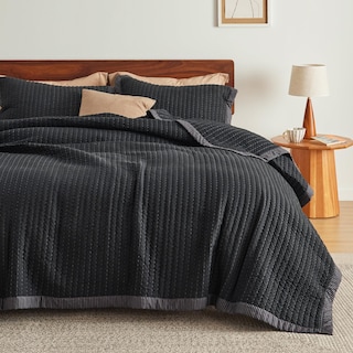 Foto 1 | Juego de Edredón Bedsure Queen Size Negro 3 Piezas - Venta Internacional