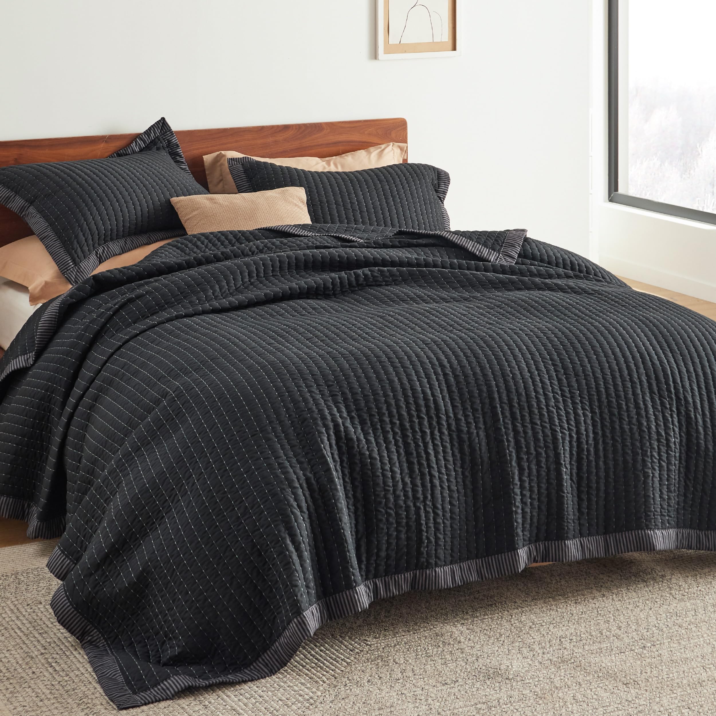 Foto 3 pulgar | Juego de Edredón Bedsure Queen Size Negro 3 Piezas - Venta Internacional