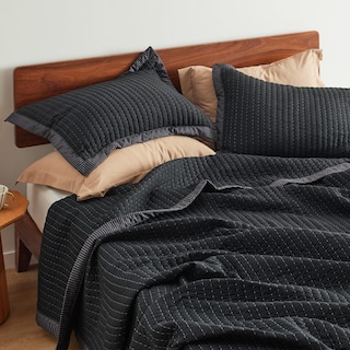 Foto 3 | Juego de Edredón Bedsure Queen Size Negro 3 Piezas - Venta Internacional