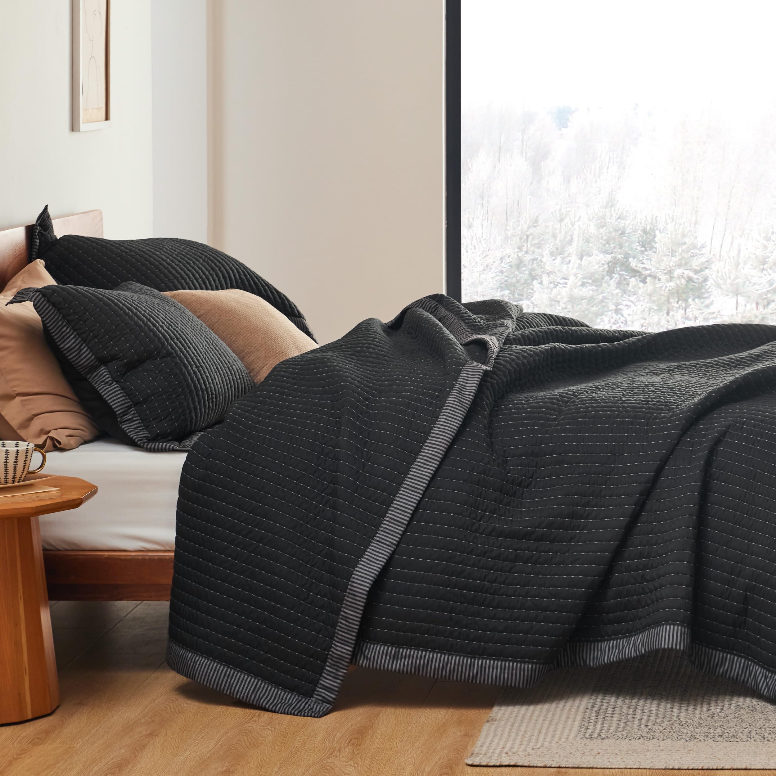 Foto 5 pulgar | Juego de Edredón Bedsure Queen Size Negro 3 Piezas - Venta Internacional
