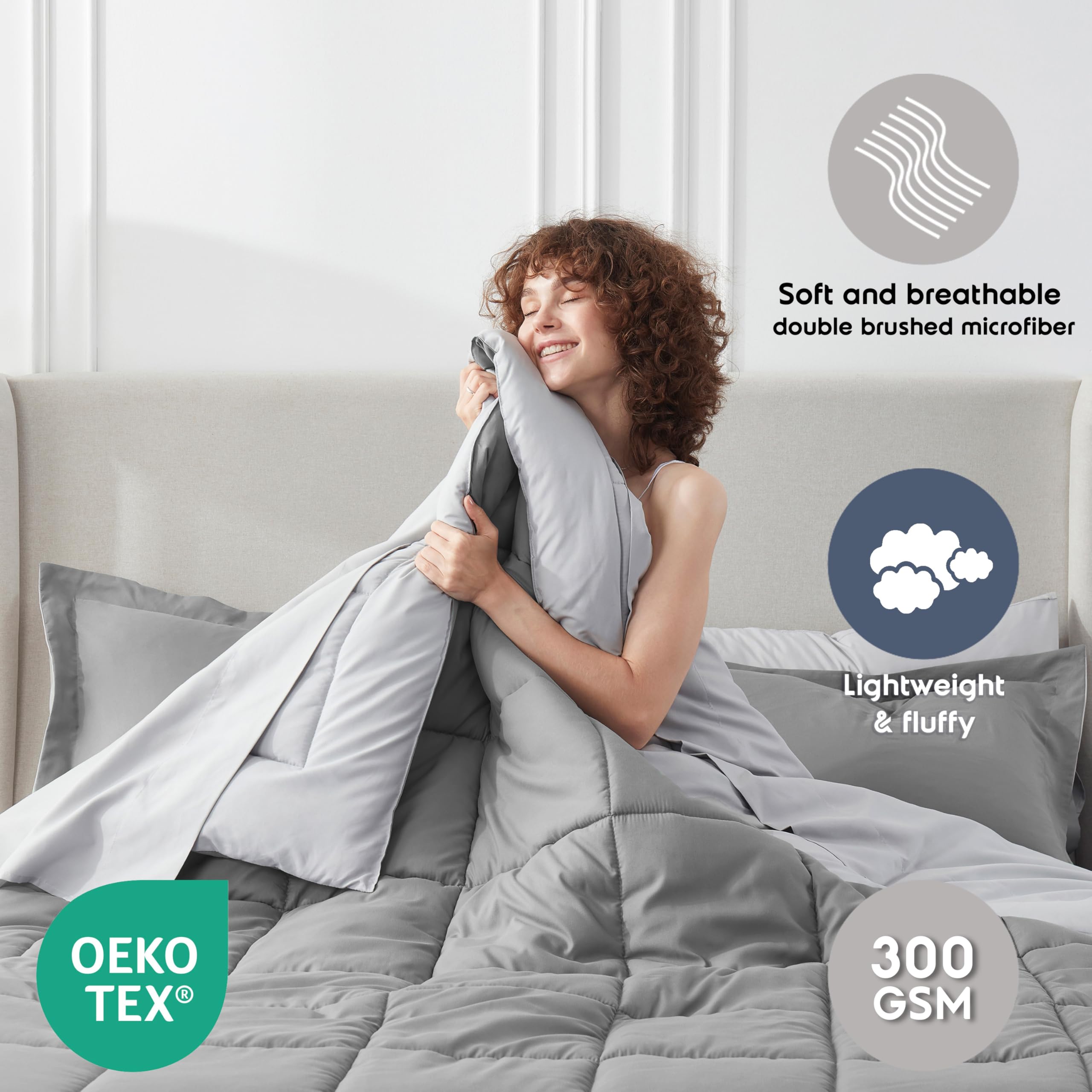 Foto 4 pulgar | Edredón Queen Size con Sábanas Nestl Gris 7 Piezas - Venta Internacional