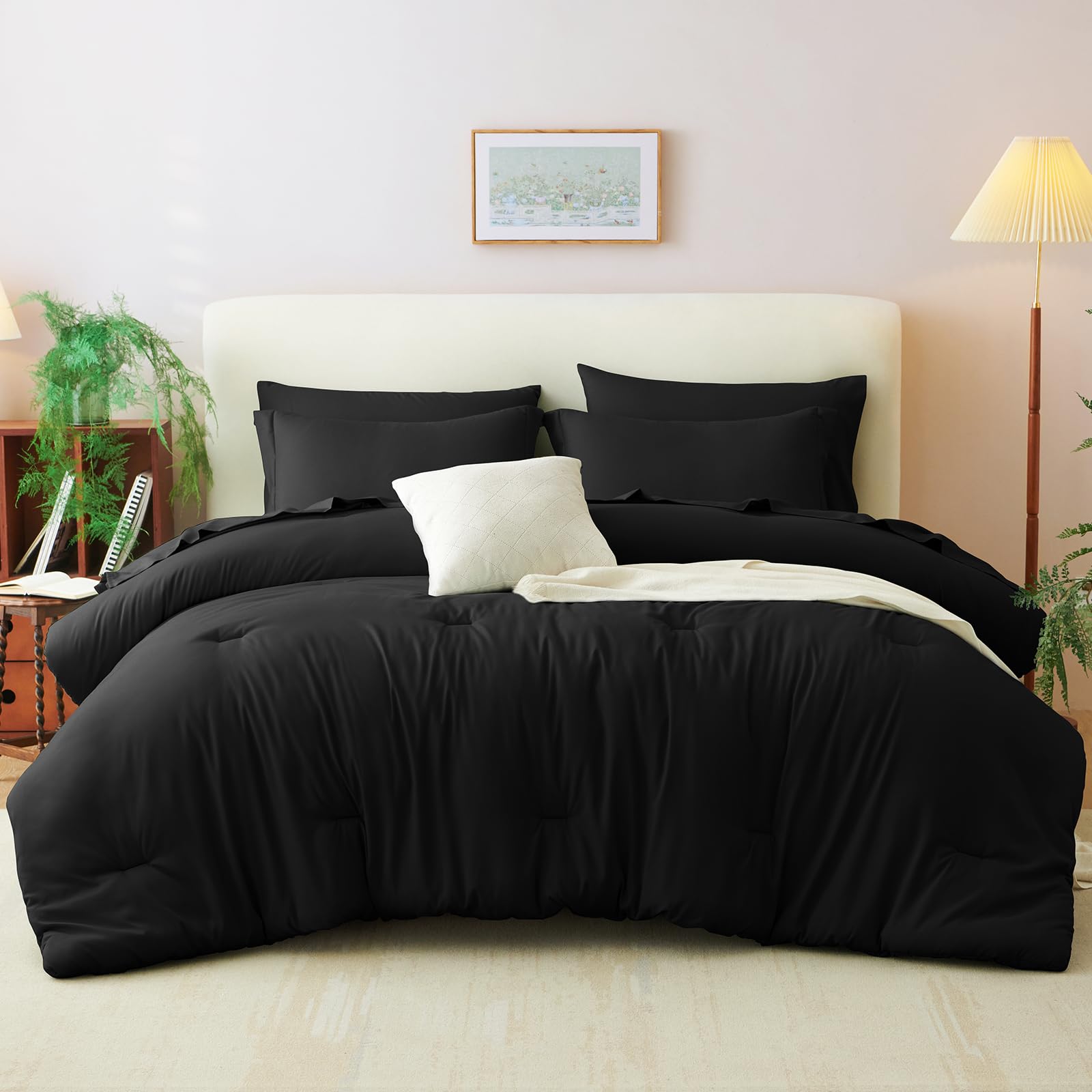 Foto 2 pulgar | Juego de Edredón Matrimonial CozyLux Negro 7 Piezas  - Venta Internacional