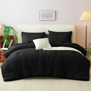 Foto 1 | Juego de Edredón Matrimonial CozyLux Negro 7 Piezas - Venta Internacional