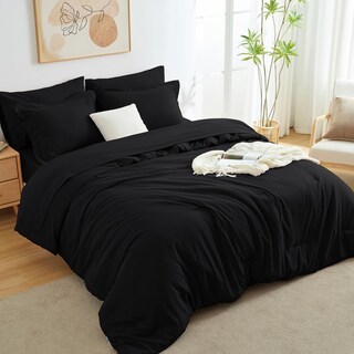 Foto 2 | Juego de Edredón Matrimonial CozyLux Negro 7 Piezas - Venta Internacional