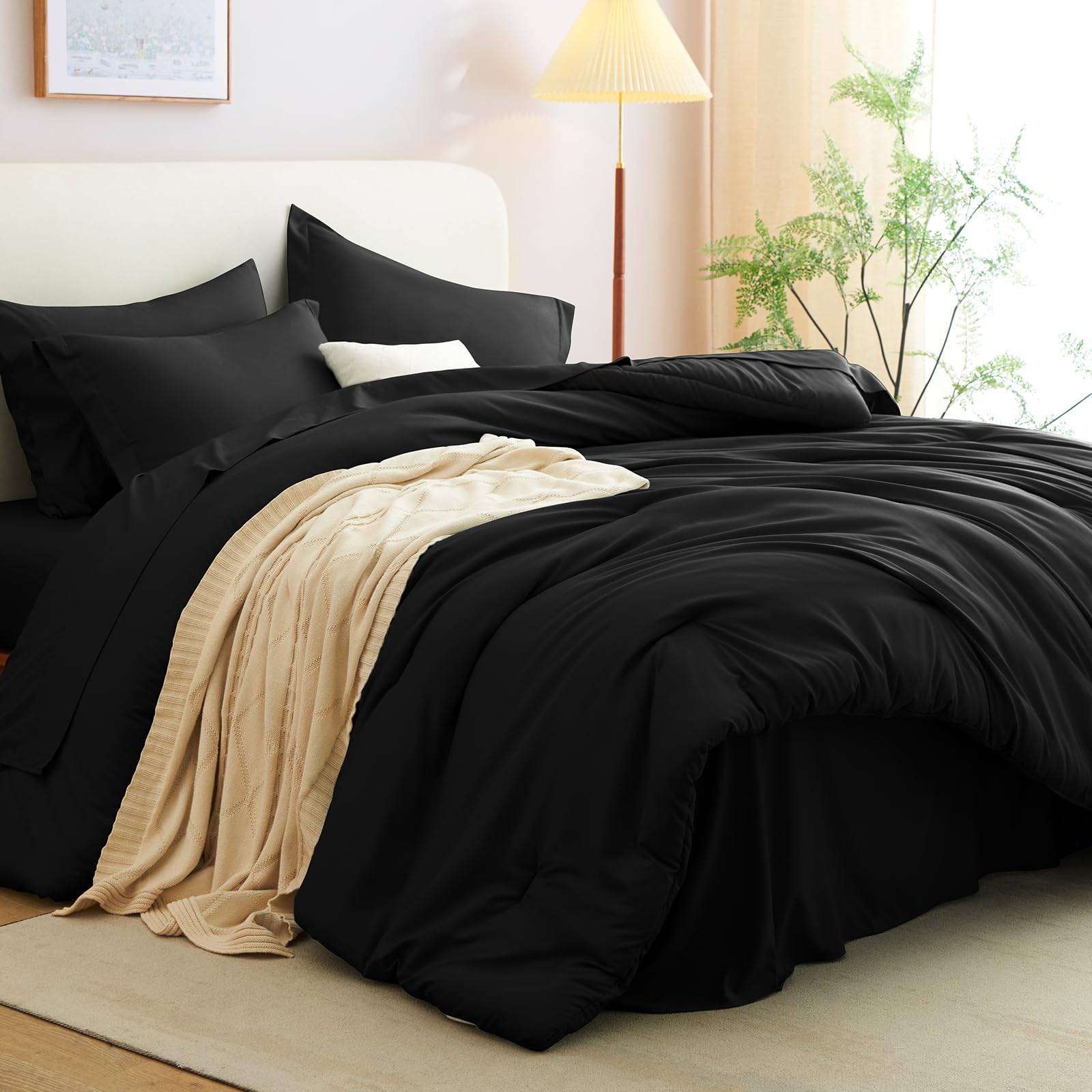 Foto 5 pulgar | Juego de Edredón Matrimonial CozyLux Negro 7 Piezas  - Venta Internacional