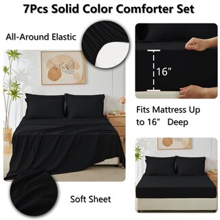Foto 6 | Juego de Edredón Matrimonial CozyLux Negro 7 Piezas - Venta Internacional