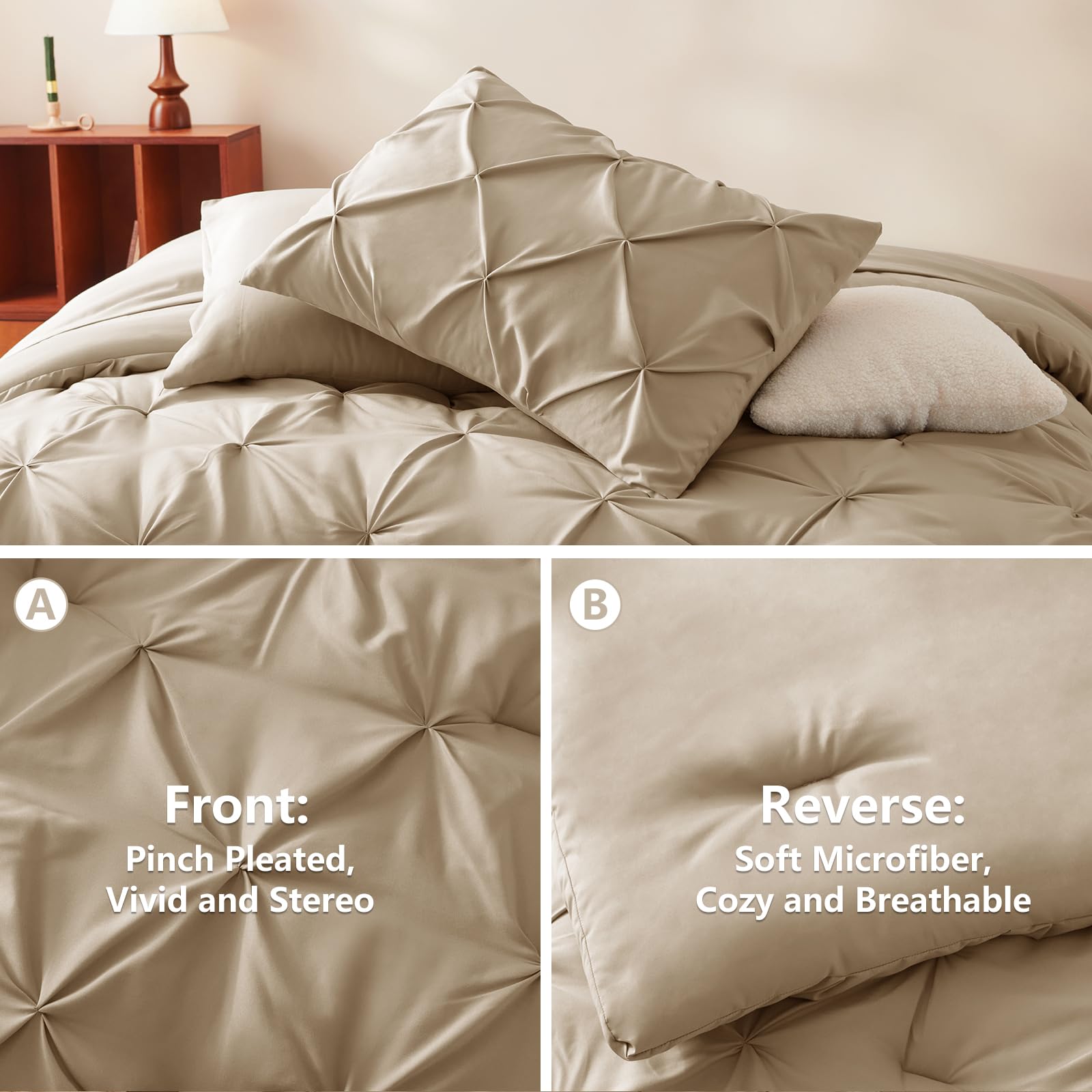 Foto 4 pulgar | Edredón King Size con Sábanas CozyLux Marrón 7 Piezas - Venta Internacional