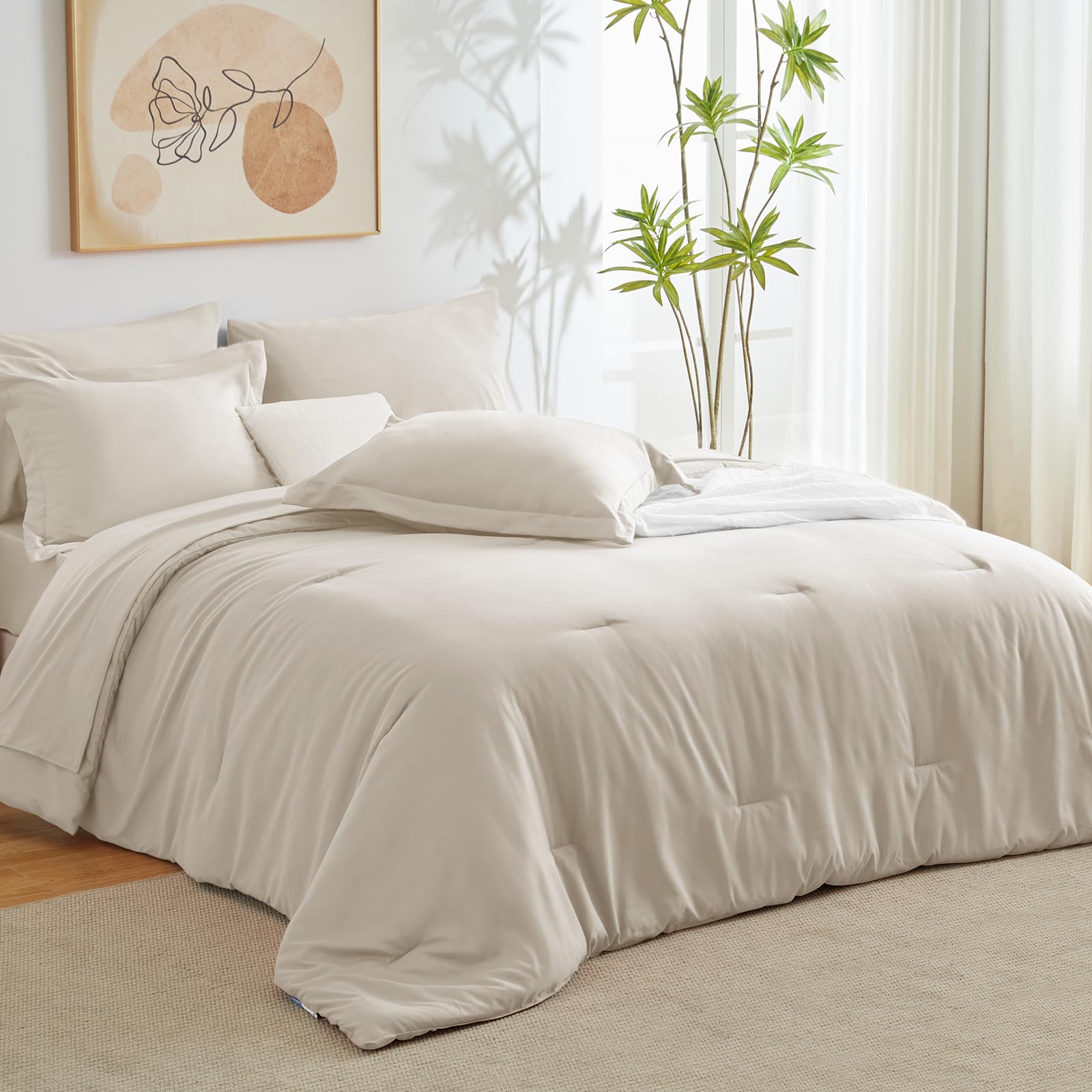 Foto 7 | Juego de Edredón Queen CozyLux  Beige 7 Piezas - Venta Internacional