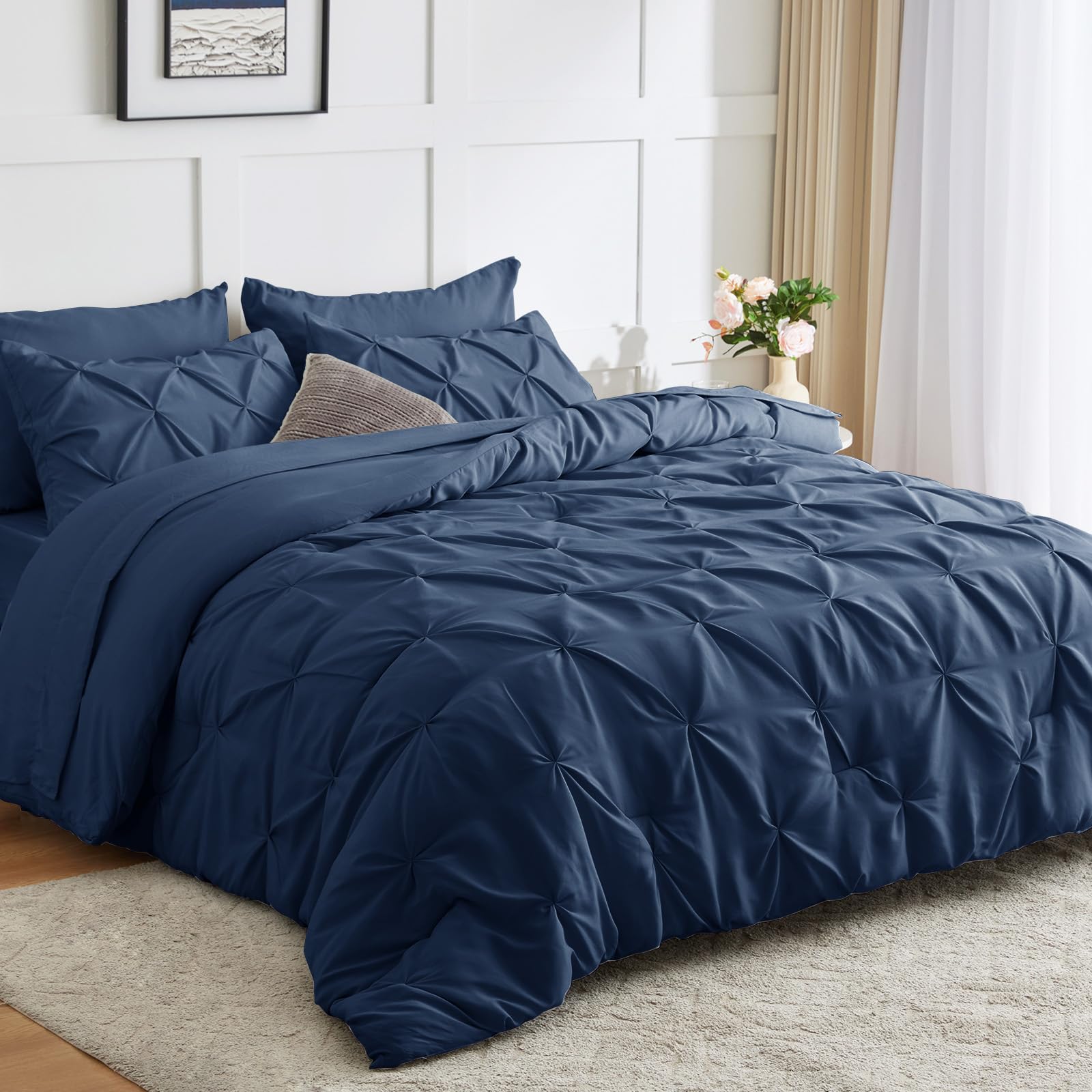 Foto 2 pulgar | Edredón King Size con Fundas de Almohada CozyLux Azul 7 Piezas - Venta Internacional